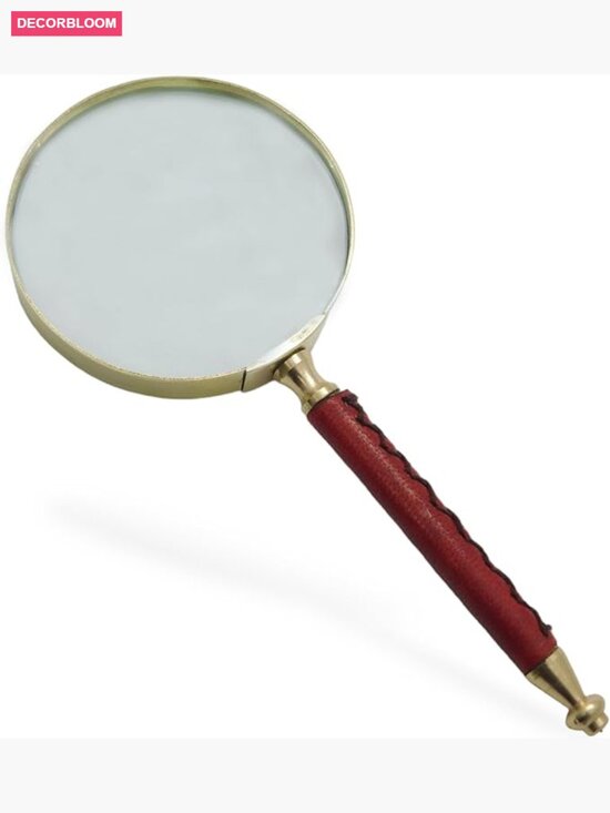 Antique Brass Magnifying Glass with Leather Grip 10x Magnifier main image 6